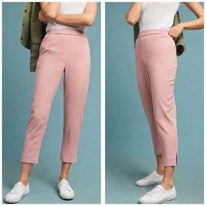 Anthropologie The Essential Pull-On Trouser Crepe Pant in Rose